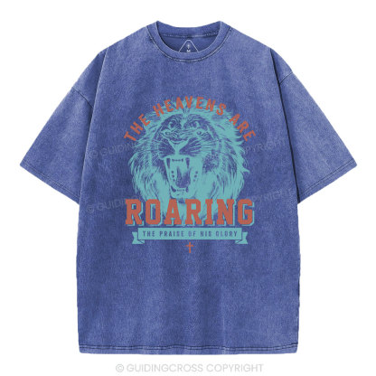 The Heavens Are  Roaring Chrsitian Washed T-Shirt