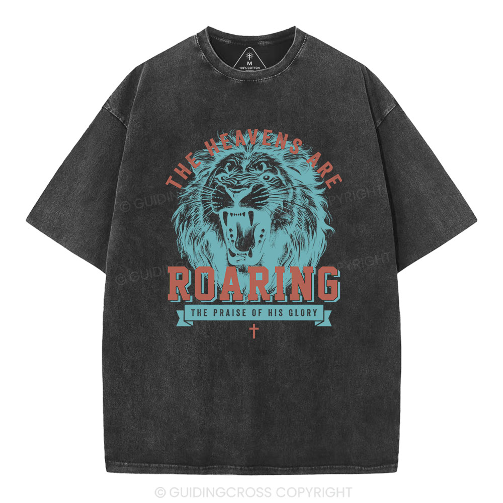 The Heavens Are  Roaring Chrsitian Washed T-Shirt