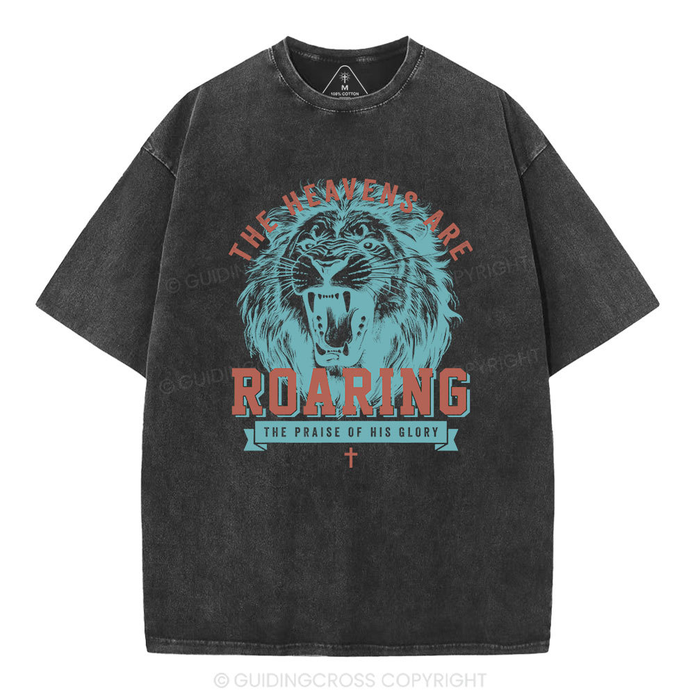 The Heavens Are  Roaring Chrsitian Washed T-Shirt