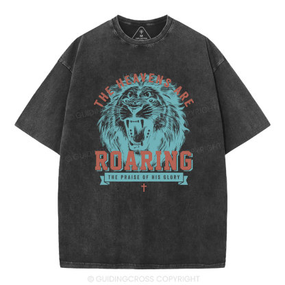 The Heavens Are  Roaring Chrsitian Washed T-Shirt