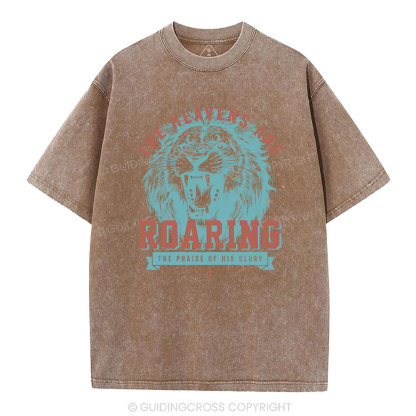 The Heavens Are  Roaring Chrsitian Washed T-Shirt