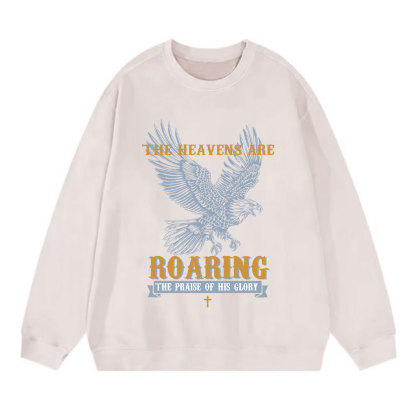 The Heavens Are Roaring Eagle Christian Washed Sweatshirt