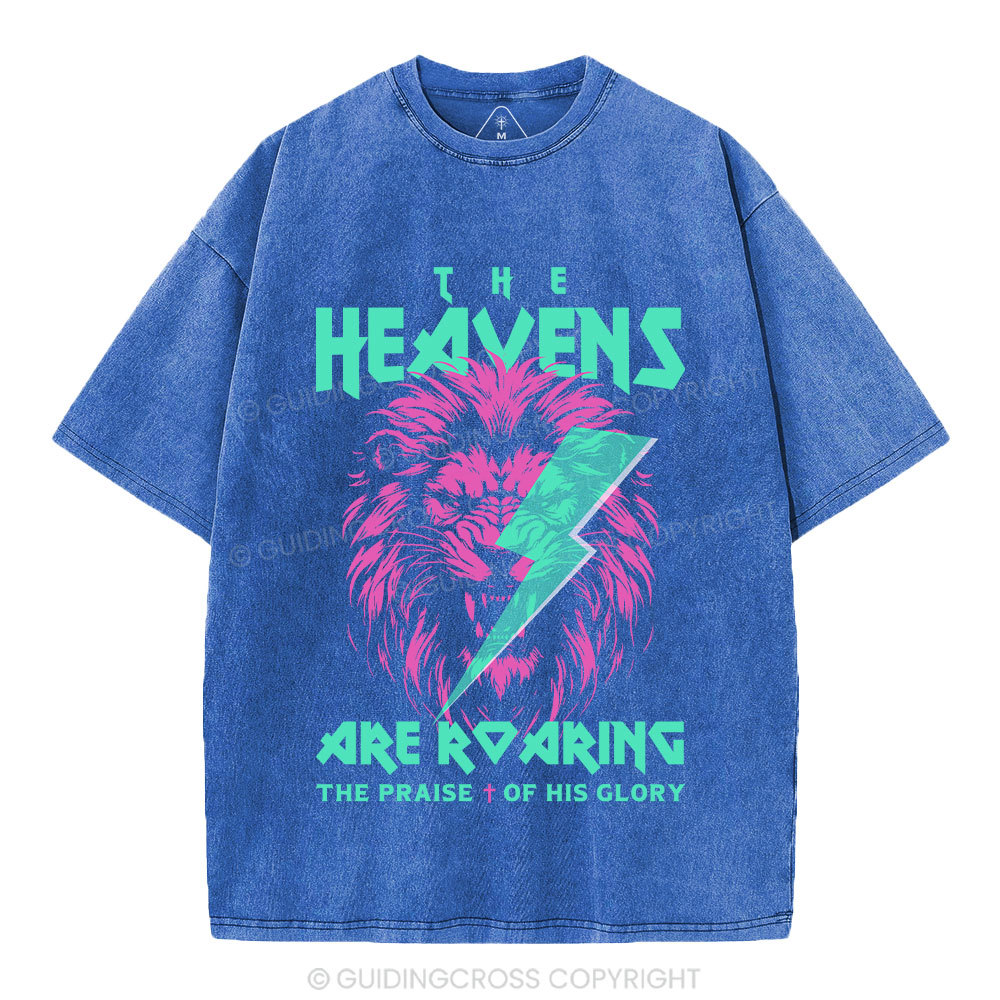 The Heavens Are Roaring Lion Christian Washed T-Shirt