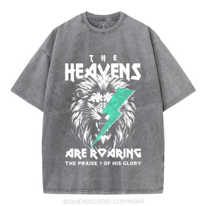 The Heavens Are Roaring Lion Christian Washed T-Shirt