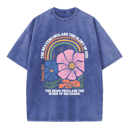 The Heavens Declare The Glory Of God Christian Washed T-Shirt