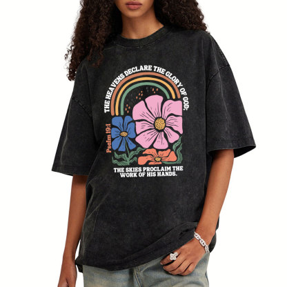 The Heavens Declare The Glory Of God Christian Washed T-Shirt
