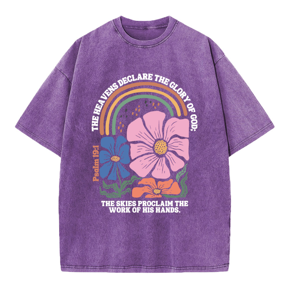 The Heavens Declare The Glory Of God Christian Washed T-Shirt