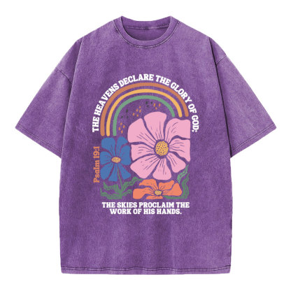 The Heavens Declare The Glory Of God Christian Washed T-Shirt