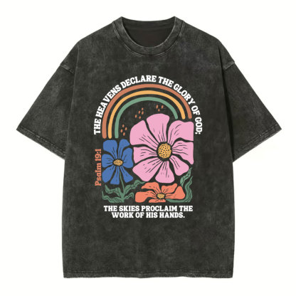 The Heavens Declare The Glory Of God Christian Washed T-Shirt