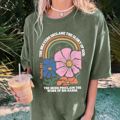 The Heavens Declare The Glory Of God Christian Washed T-Shirt