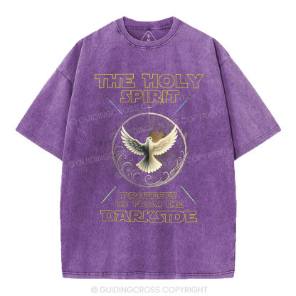 The Holy Spirits Protects Us From The Darkside Chrsitian Washed T-Shirt