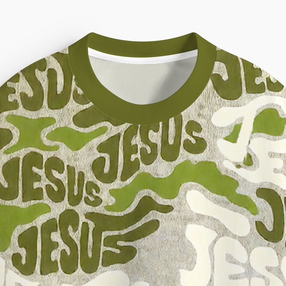 The Jesus Green Oversized All-Over Print Christian T-Shirt