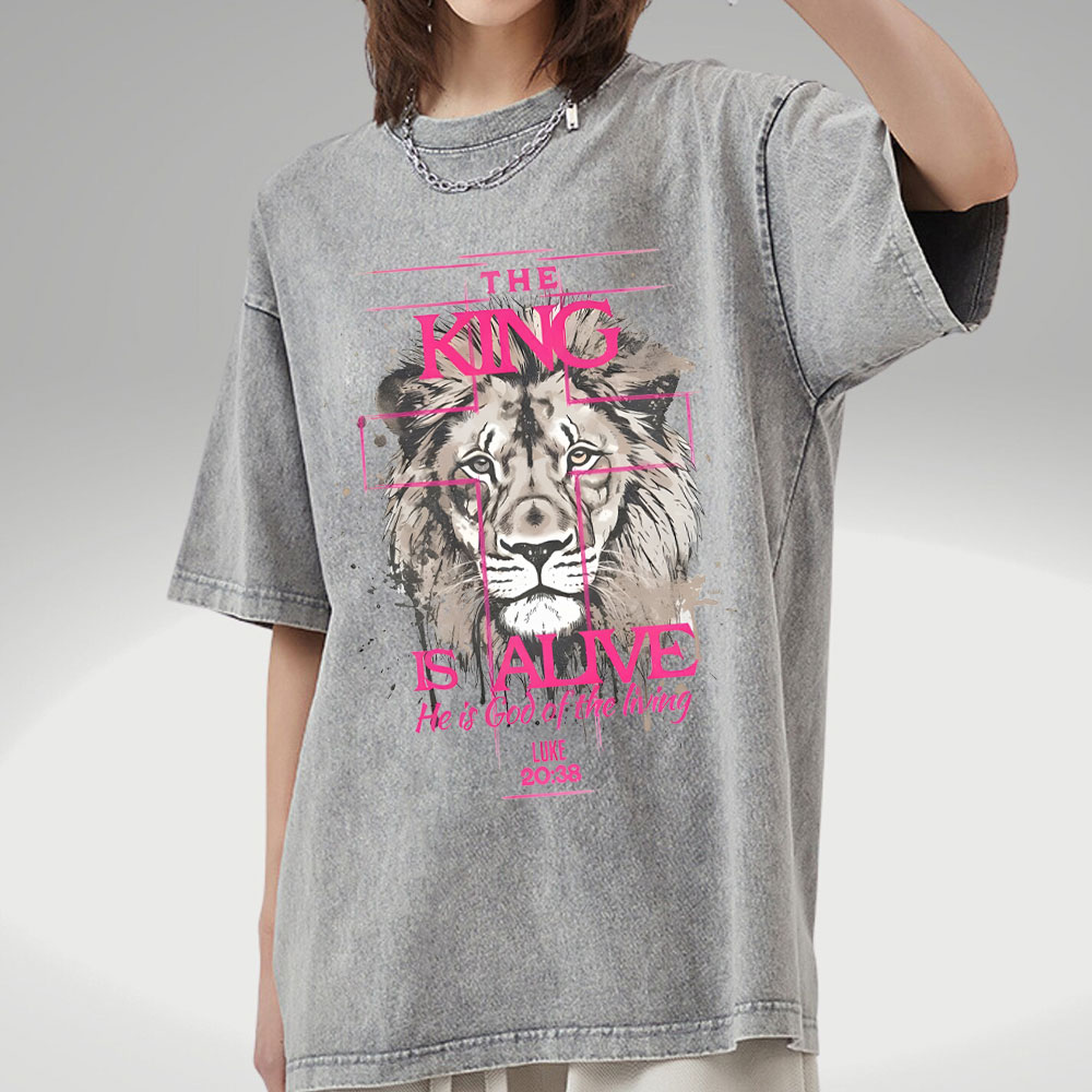 The King Is Alive Christian Washed T-Shirt