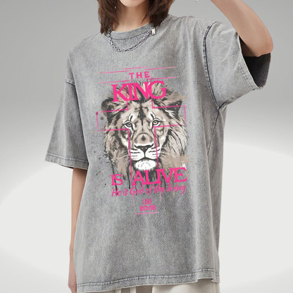The King Is Alive Christian Washed T-Shirt