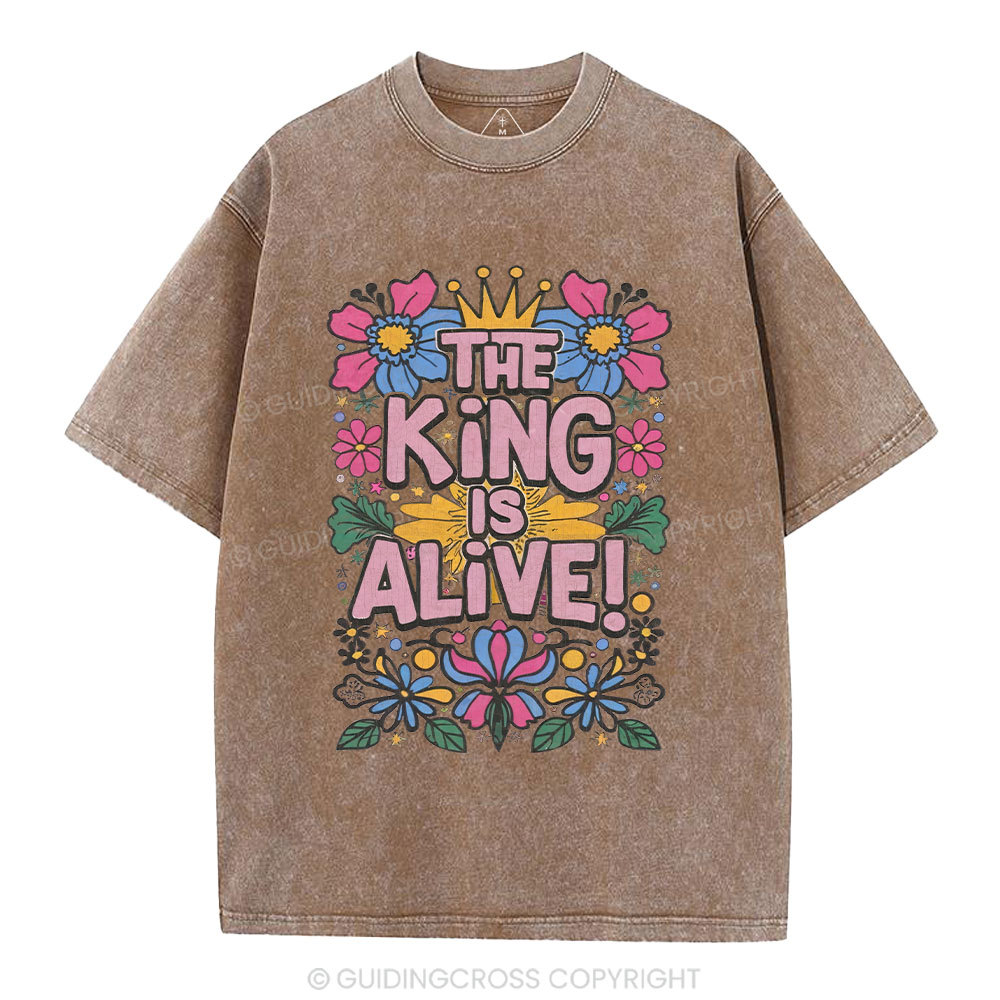 The King Is Alive Christian Washed T-Shirt
