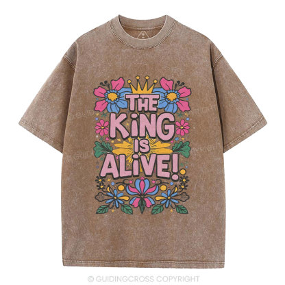 The King Is Alive Christian Washed T-Shirt