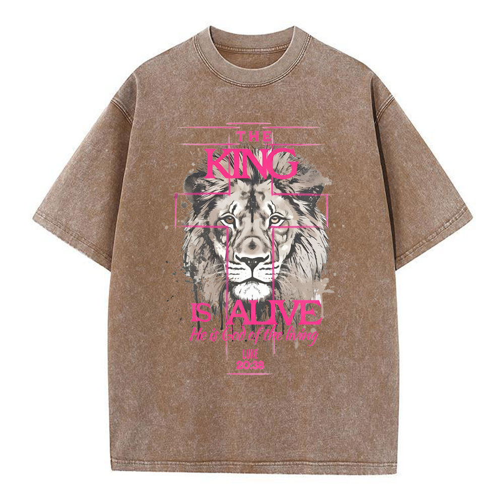 The King Is Alive Christian Washed T-Shirt