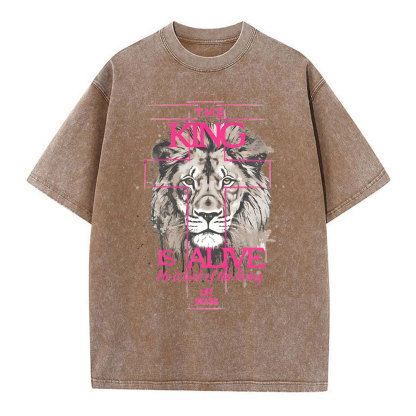 The King Is Alive Christian Washed T-Shirt