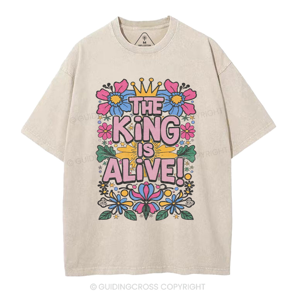 The King Is Alive Christian Washed T-Shirt