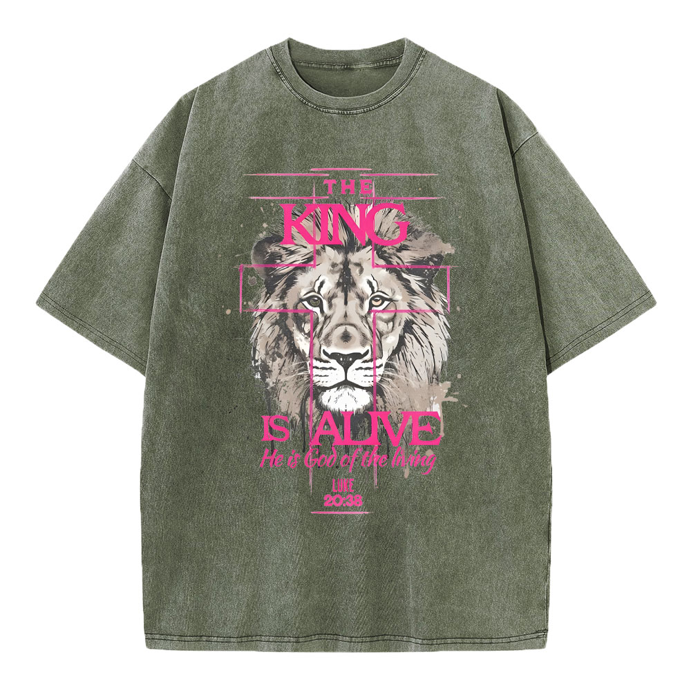 The King Is Alive Christian Washed T-Shirt