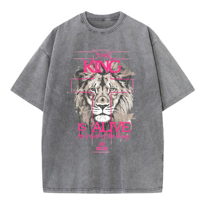 The King Is Alive Christian Washed T-Shirt