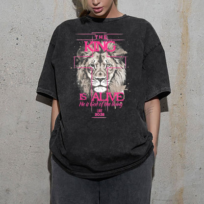 The King Is Alive Christian Washed T-Shirt