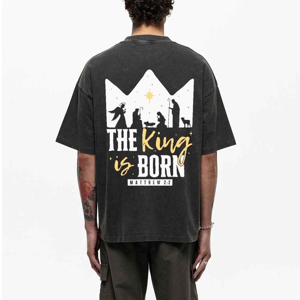 The King Is Born Christian Christmas T-Shirt