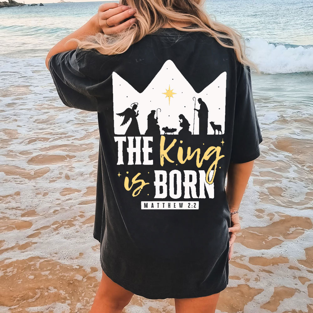 The King Is Born Christian Christmas T-Shirt