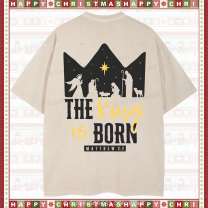The King Is Born Christian Christmas T-Shirt