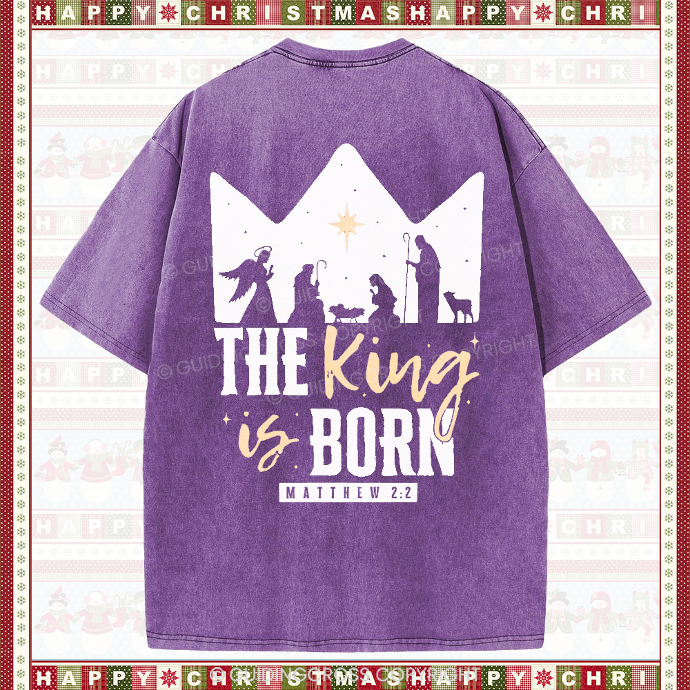 The King Is Born Christian Christmas T-Shirt