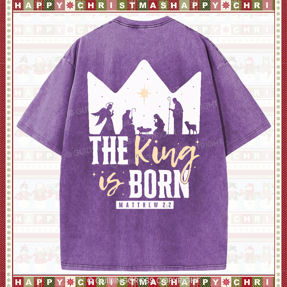 The King Is Born Christian Christmas T-Shirt