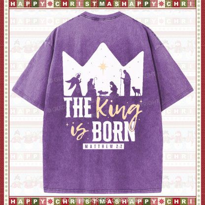 The King Is Born Christian Christmas T-Shirt