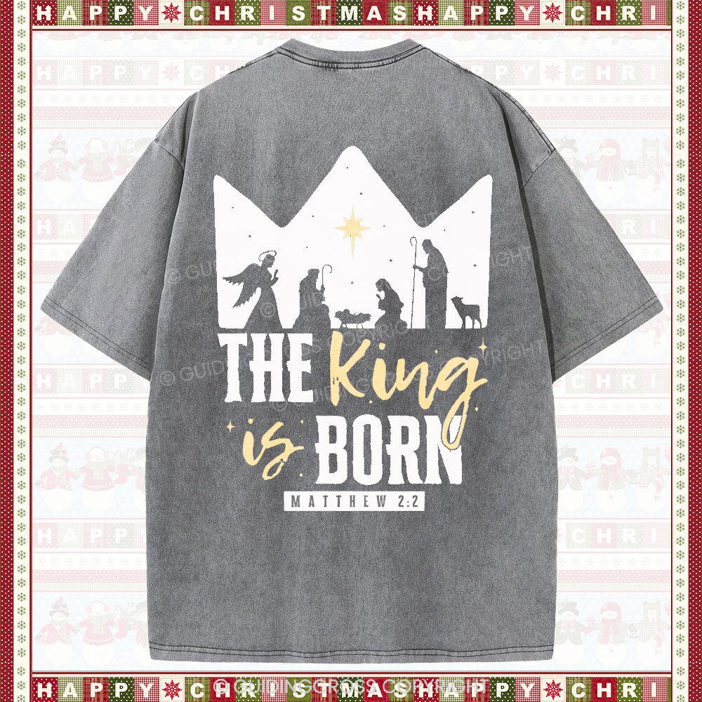 The King Is Born Christian Christmas T-Shirt