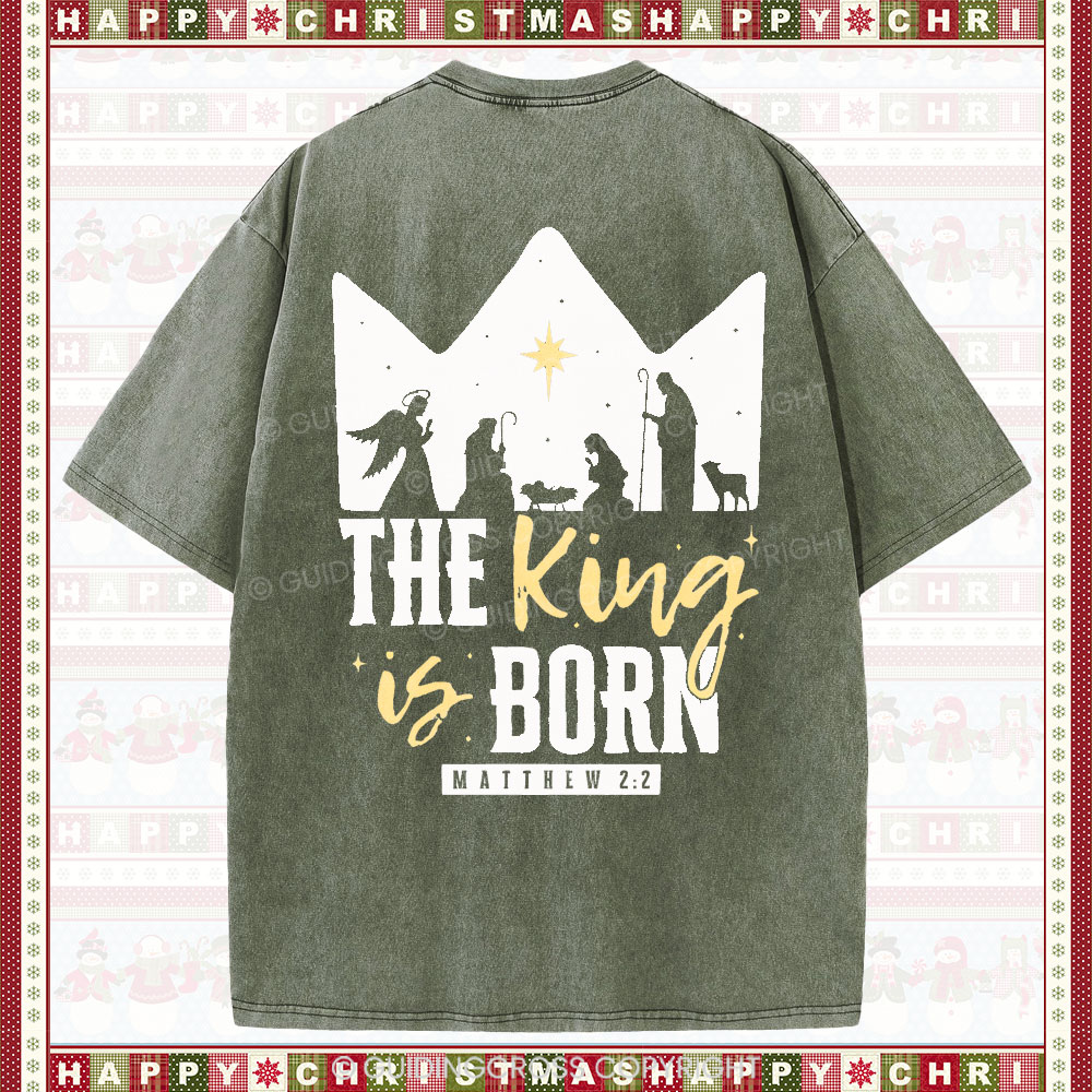 The King Is Born Christian Christmas T-Shirt