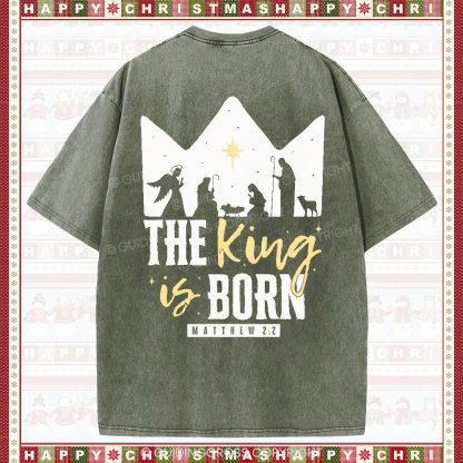 The King Is Born Christian Christmas T-Shirt