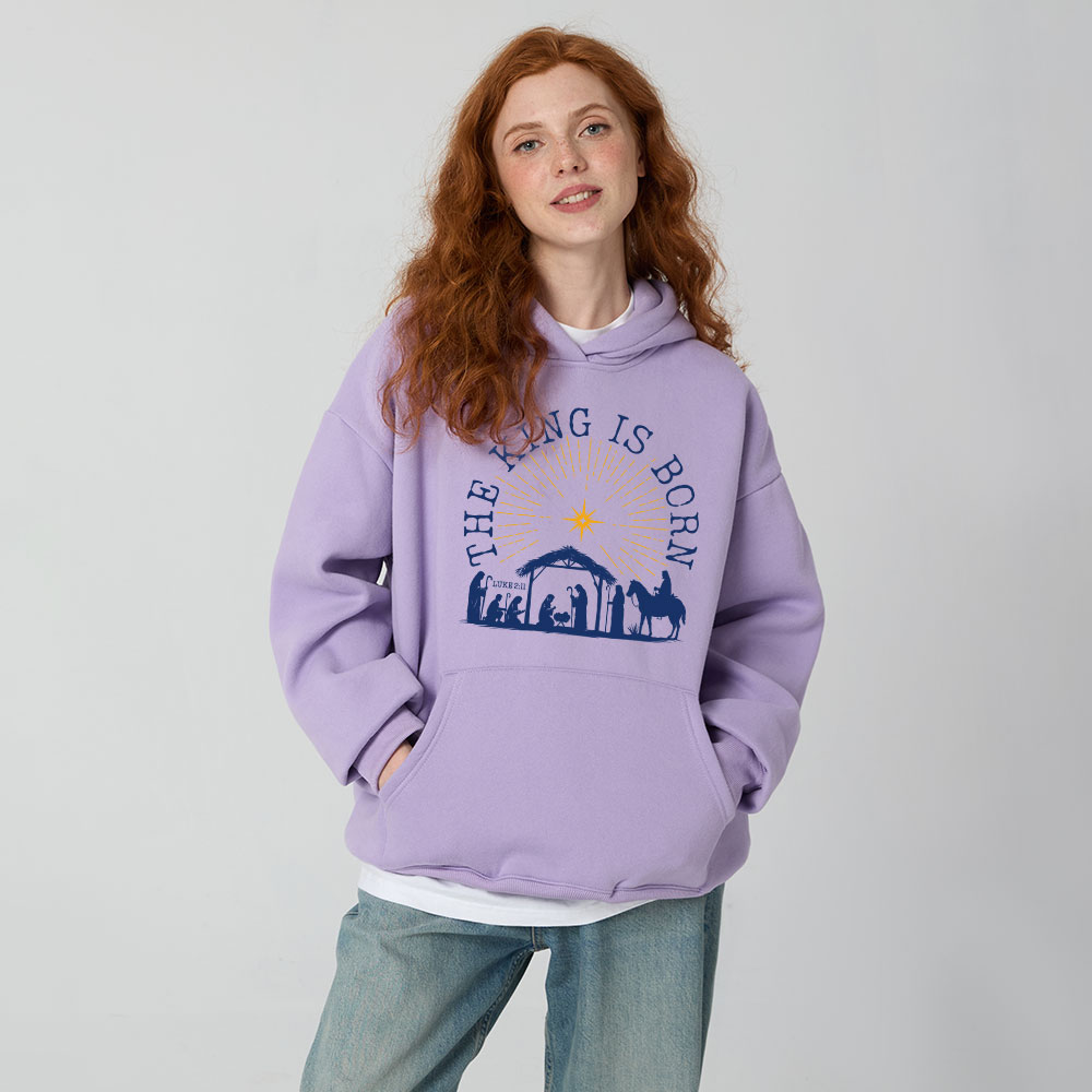 The King Is Born Christmas Christian Fleece Hoodie Set