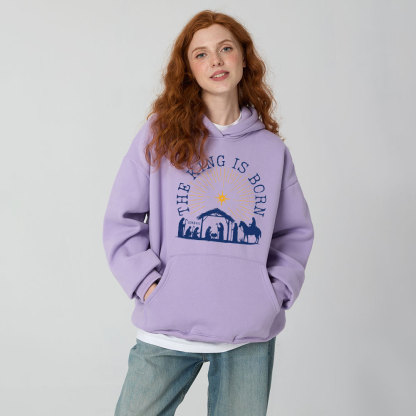 The King Is Born Christmas Christian Fleece Hoodie Set