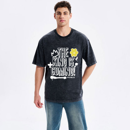 The King Is Coming Christian Washed T-Shirt