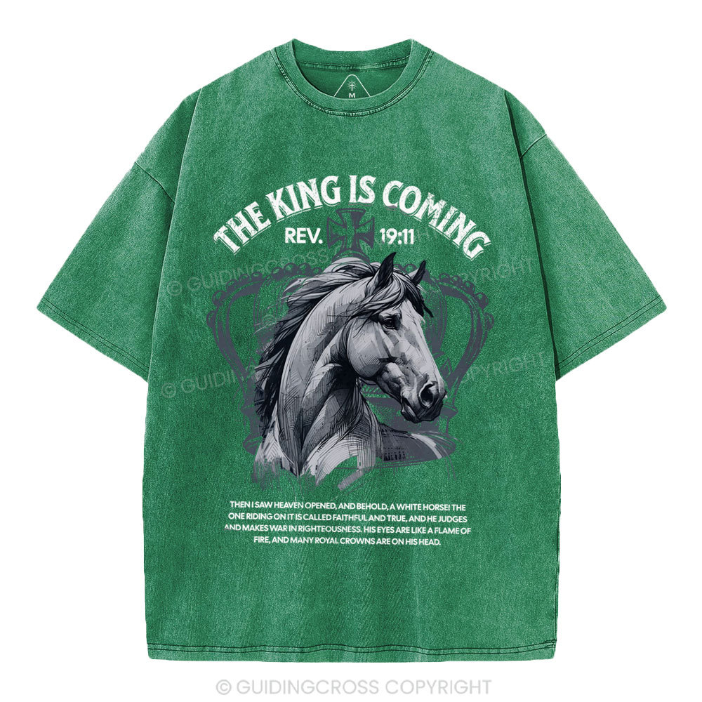 The King Is Coming Christian Washed T-Shirt