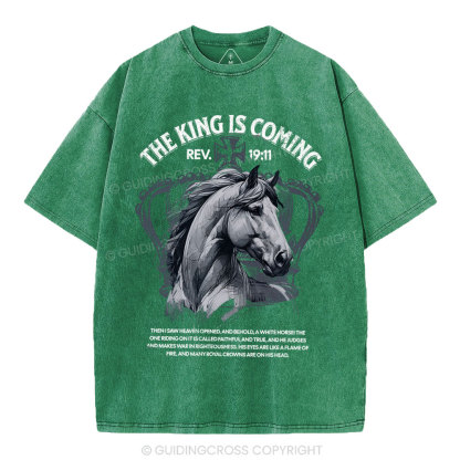 The King Is Coming Christian Washed T-Shirt