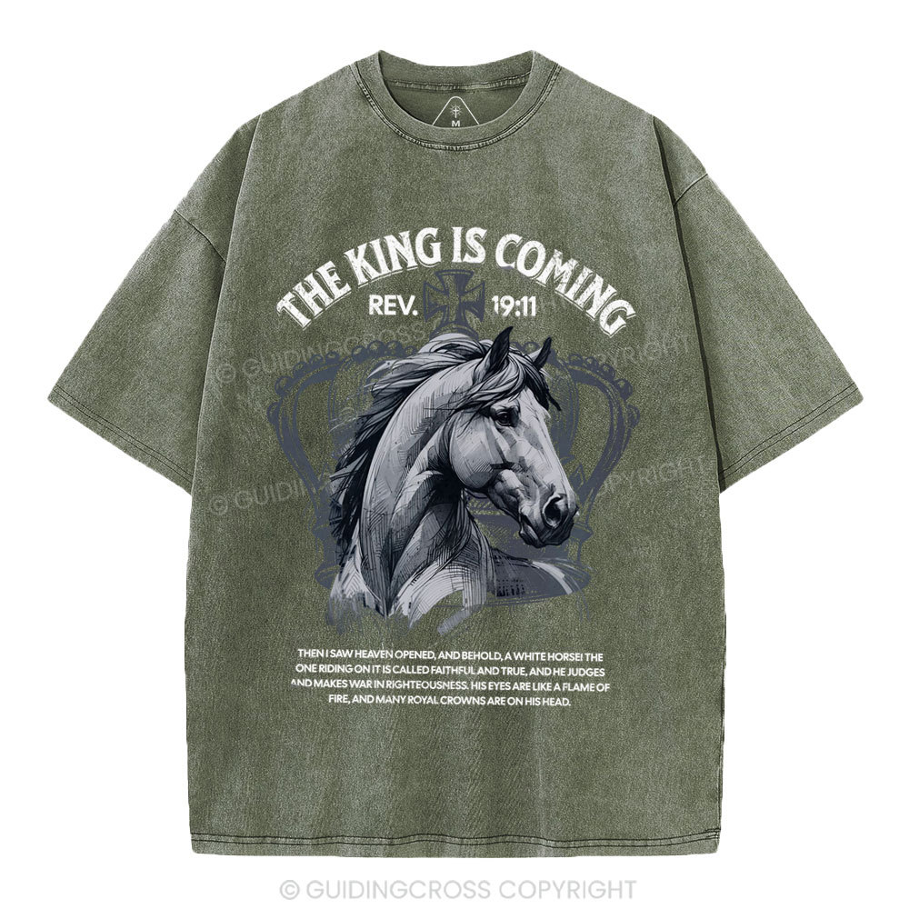 The King Is Coming Christian Washed T-Shirt