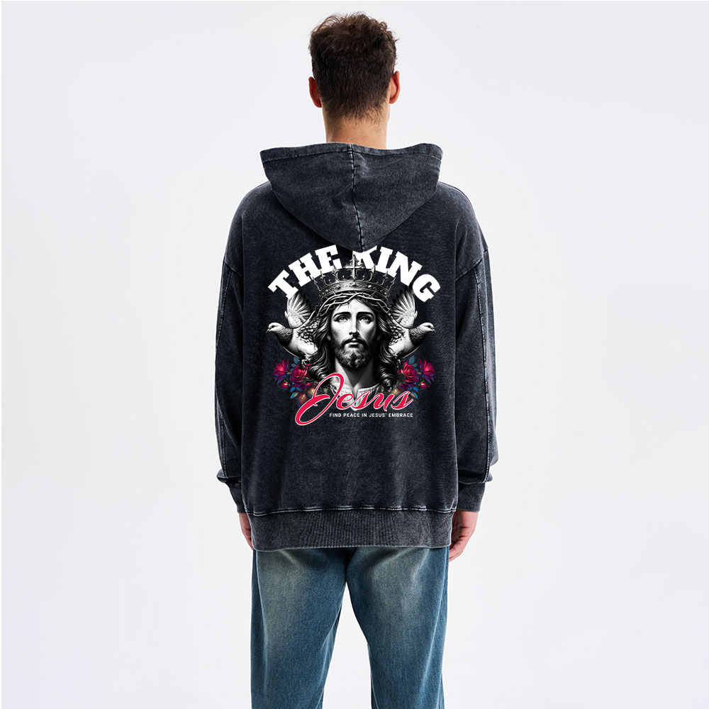 The King Jesus Christian Washed Hoodie