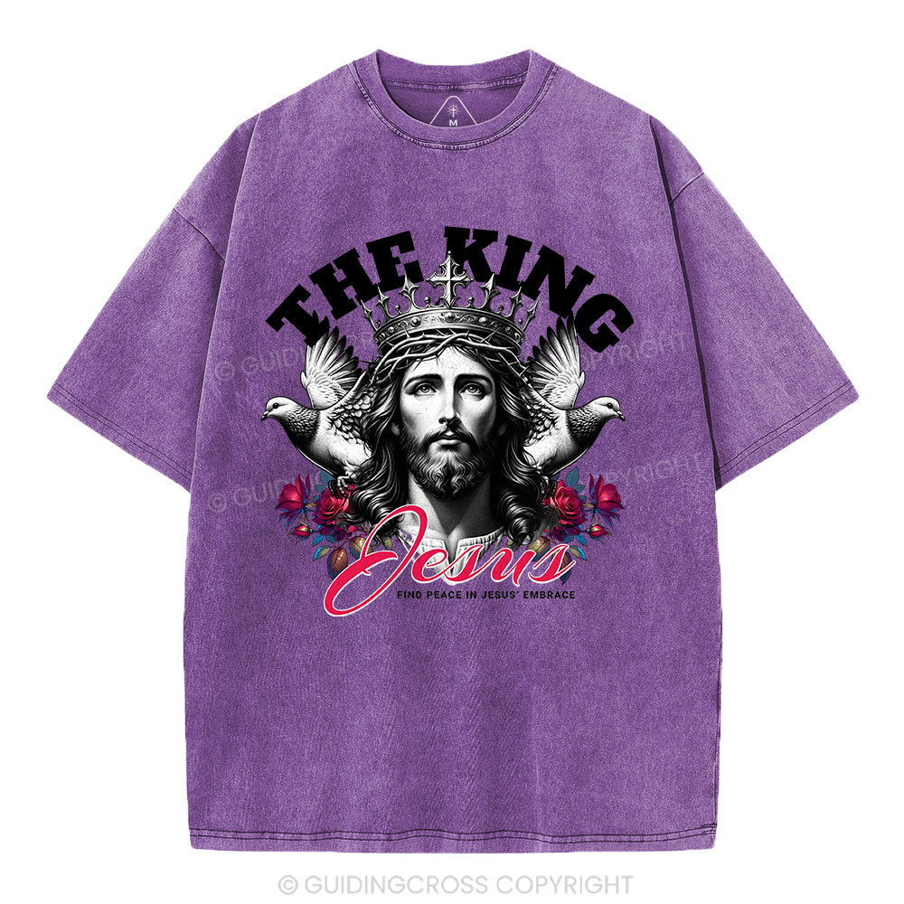 The King Of Jesus Christian Washed T-Shirt