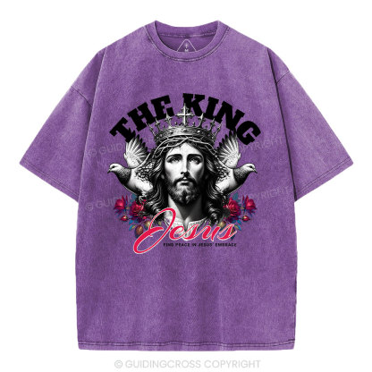 The King Of Jesus Christian Washed T-Shirt