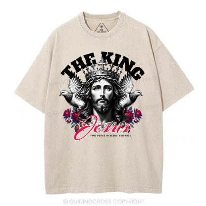 The King Of Jesus Christian Washed T-Shirt