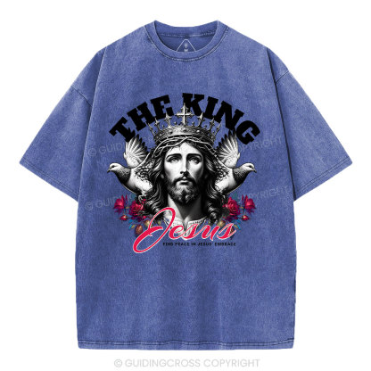 The King Of Jesus Christian Washed T-Shirt