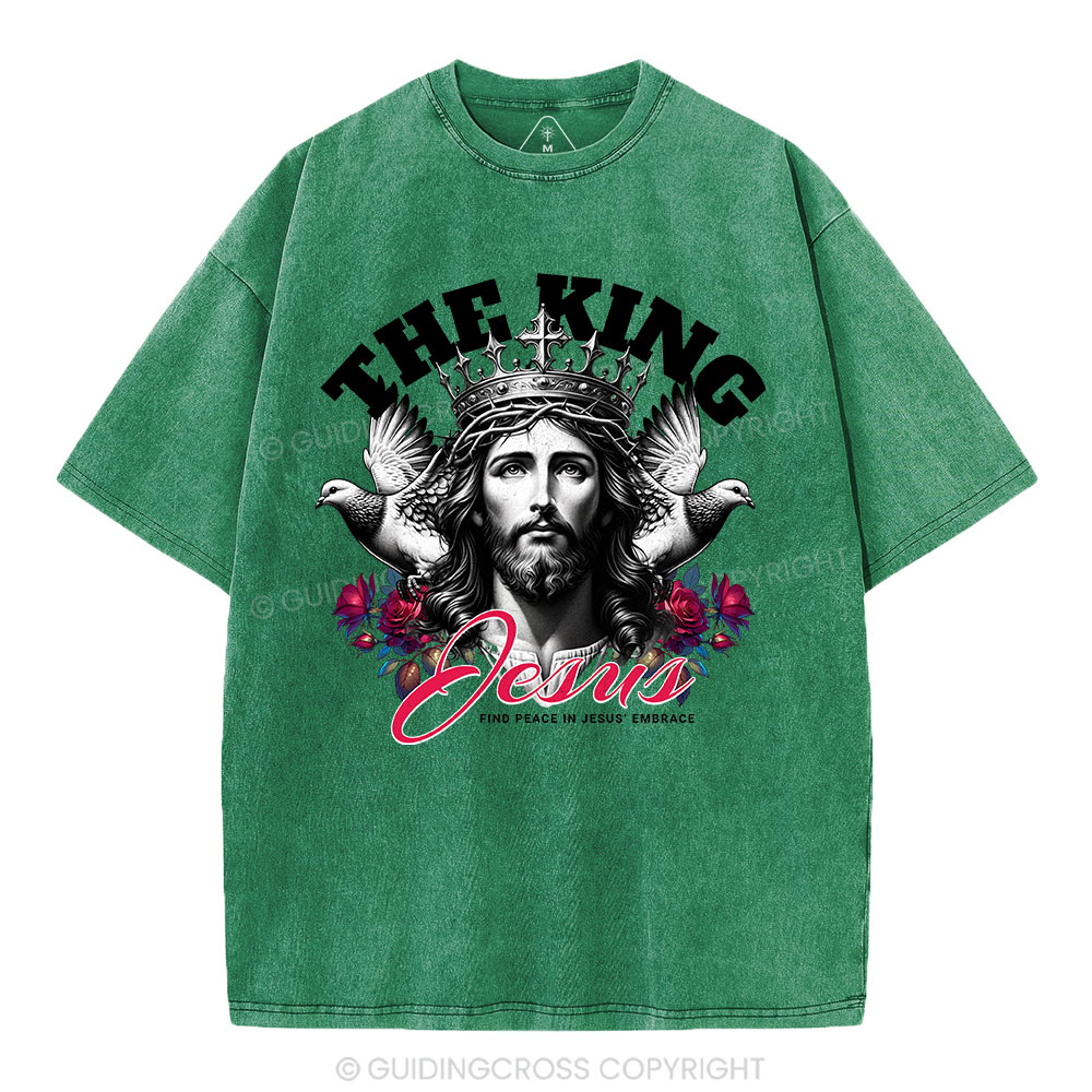 The King Of Jesus Christian Washed T-Shirt