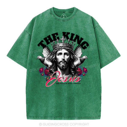 The King Of Jesus Christian Washed T-Shirt