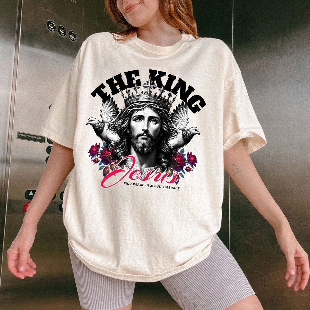 The King Of Jesus Christian Washed T-Shirt