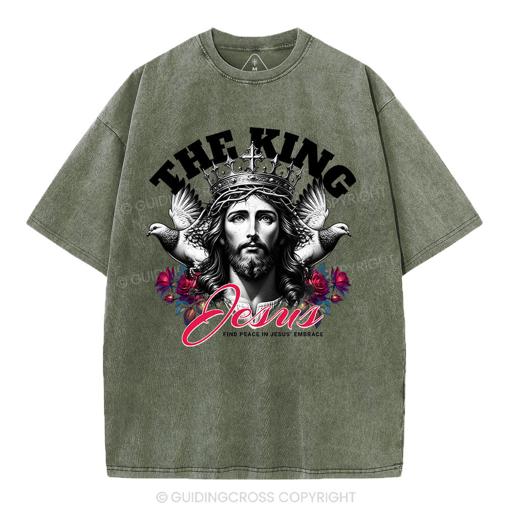 The King Of Jesus Christian Washed T-Shirt